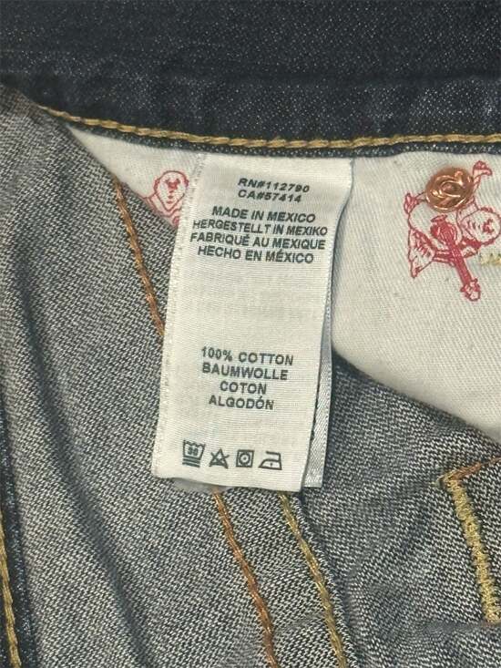 True Religion Ricky Relaxed Straight Dark Wash Jeans Size 33 - Picture 8 of 8